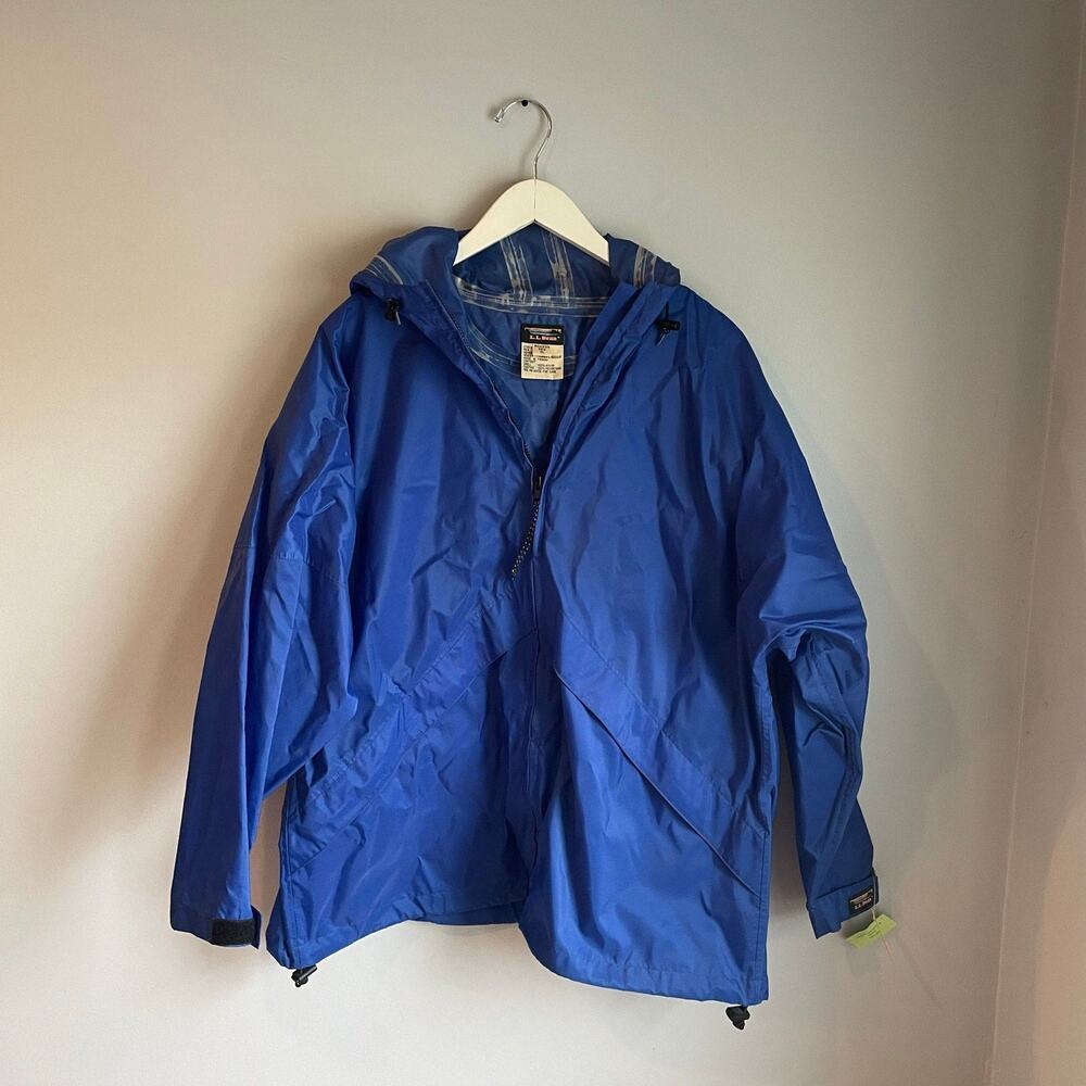 Vintage 90s L.L.Bean Cobalt Blue Woman's Raincoat Heritage Countryside size XL